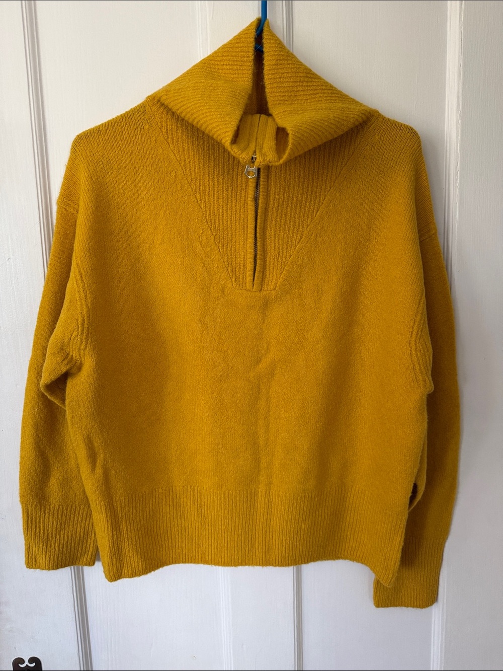 J. Crew Merino/Alpaca blend 1/4 zip sweater, NWT, Medium, Gold